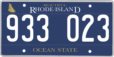 RI license plate 933023