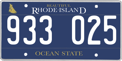 RI license plate 933025