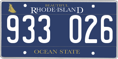 RI license plate 933026