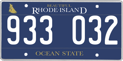 RI license plate 933032