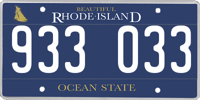 RI license plate 933033