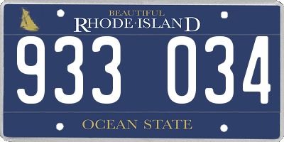 RI license plate 933034