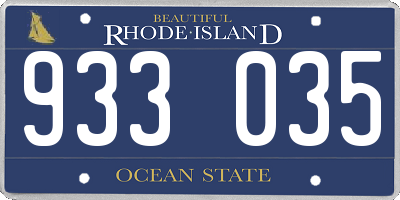 RI license plate 933035