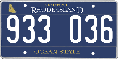 RI license plate 933036