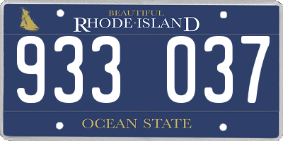 RI license plate 933037