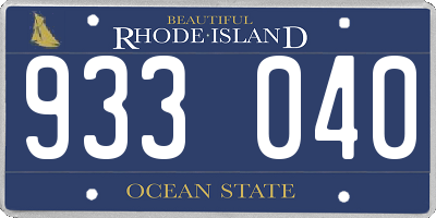 RI license plate 933040
