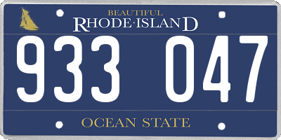 RI license plate 933047