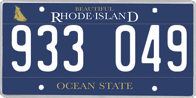 RI license plate 933049