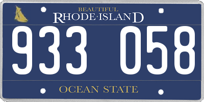 RI license plate 933058