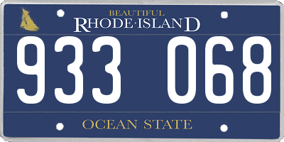 RI license plate 933068