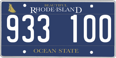 RI license plate 933100