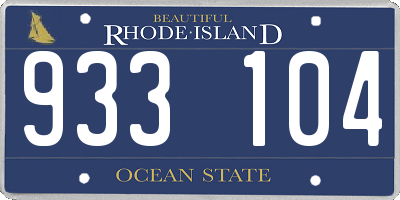 RI license plate 933104