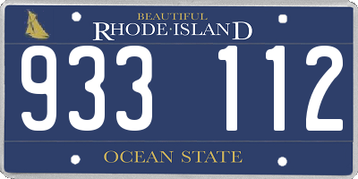 RI license plate 933112