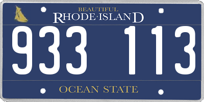 RI license plate 933113