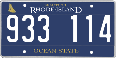 RI license plate 933114