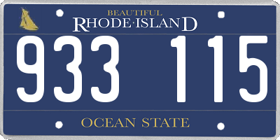 RI license plate 933115