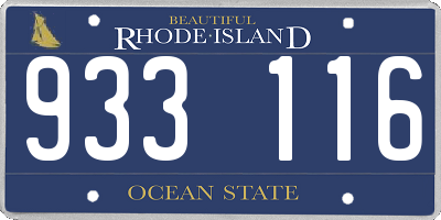 RI license plate 933116