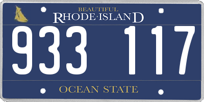 RI license plate 933117