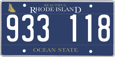 RI license plate 933118