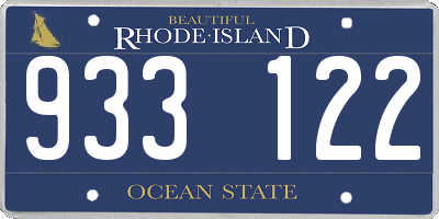 RI license plate 933122