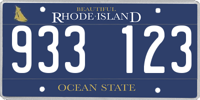 RI license plate 933123