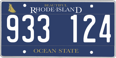 RI license plate 933124