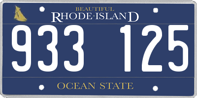 RI license plate 933125