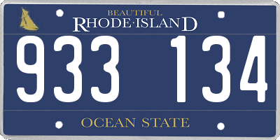 RI license plate 933134