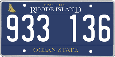 RI license plate 933136