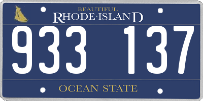 RI license plate 933137