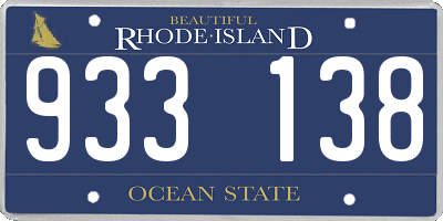 RI license plate 933138