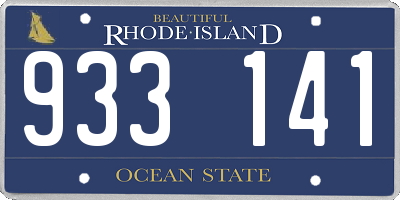 RI license plate 933141