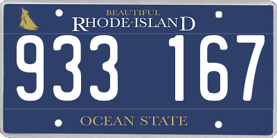 RI license plate 933167
