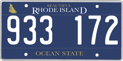 RI license plate 933172