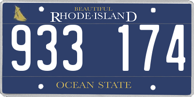RI license plate 933174