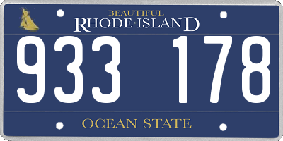 RI license plate 933178