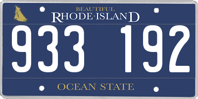 RI license plate 933192