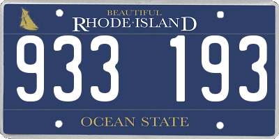 RI license plate 933193