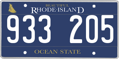 RI license plate 933205