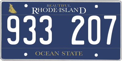 RI license plate 933207