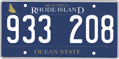 RI license plate 933208
