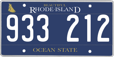 RI license plate 933212