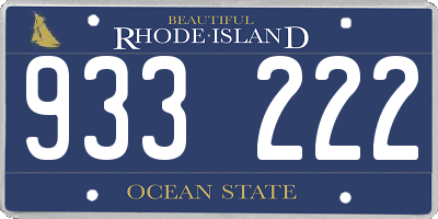 RI license plate 933222