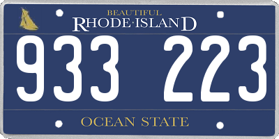 RI license plate 933223