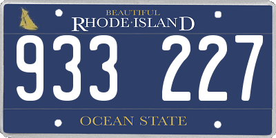 RI license plate 933227