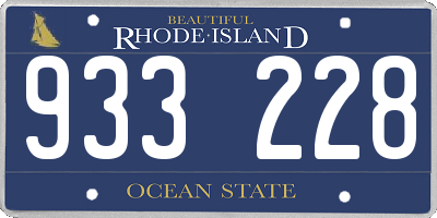 RI license plate 933228