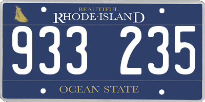 RI license plate 933235