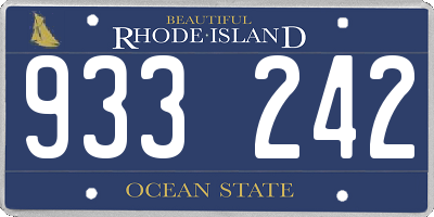 RI license plate 933242