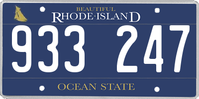 RI license plate 933247