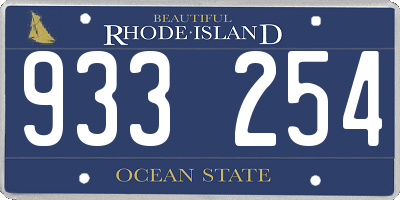 RI license plate 933254